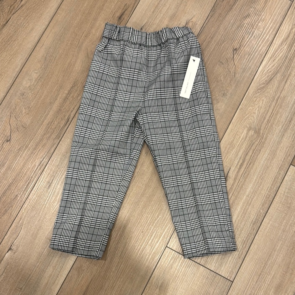 Lani The Label Formal Gray Plaid Bottoms with Elastic Waist